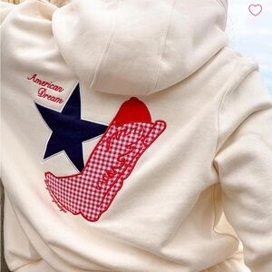 Beginning Boutique Women's Cream American Dream Hoodie Size 10